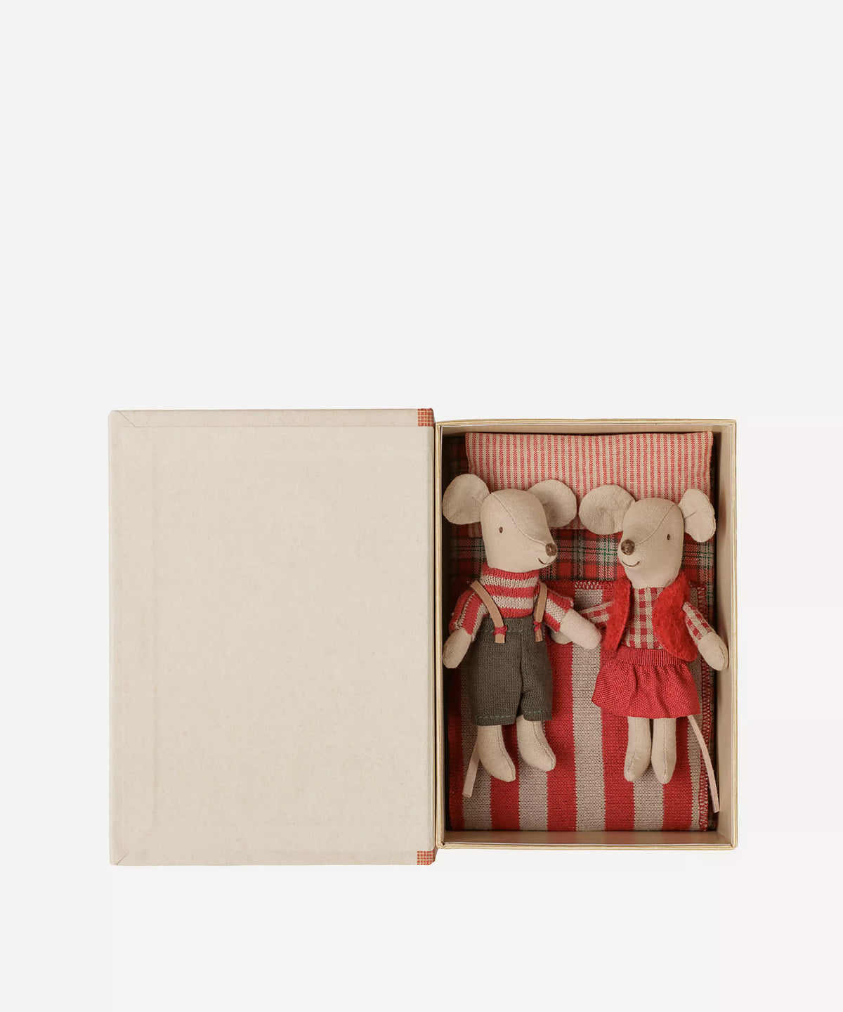 Maileg - Christmas twin mice, Little sister & brother in book