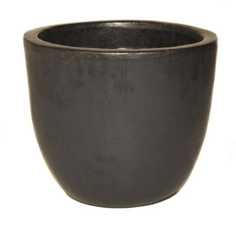 The Pot Company Glazed Planter Egg Pot/ 25x23cm/ Charcoal