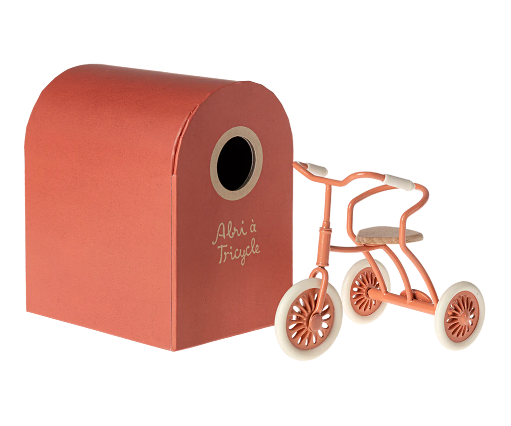 Maileg - Abri a Tricycle, Mouse / Coral