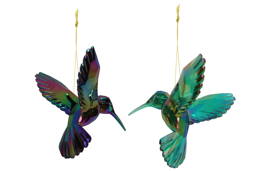 Acrylic Peacock Hummingbird 2 Assorted (7x9x10cm)