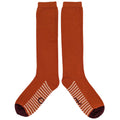 Catherine Tough - Women's Lambswool Boot / Long Socks : Striped sole - orange
