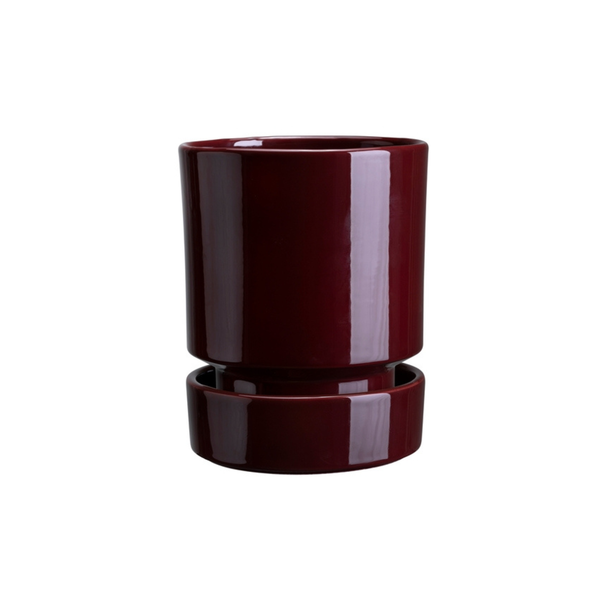 Bergs Potter - Hoff Glazed Burgundy - 14cm Dia Pot