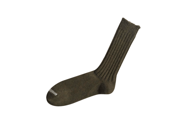 Nishiguchi Kutsushita - Wool Ribbed Socks / Khaki - Large