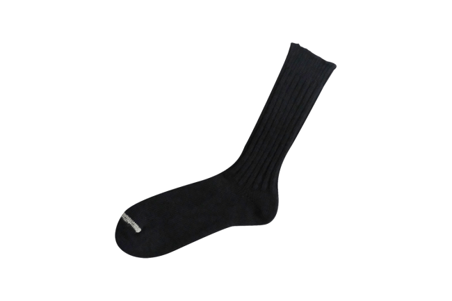 Nishiguchi Kutsushita - Wool Ribbed Socks / Charcoal - Large