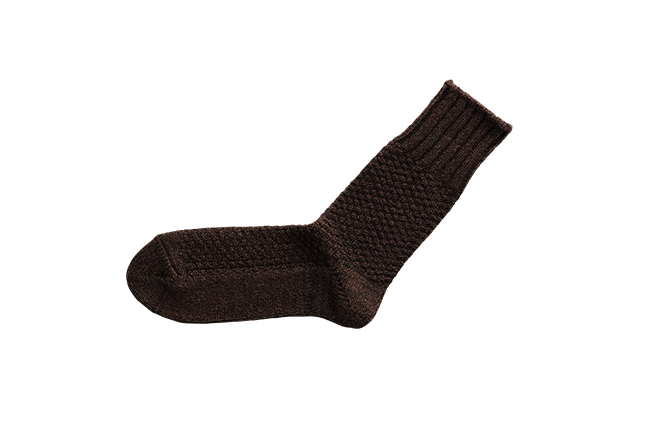 Nishiguchi Kutsushita - Wool Cotton Boot Socks / Mocha Brown - Large