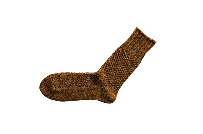 Nishiguchi Kutsushita - Wool Cotton Boot Socks / Mustard - Medium
