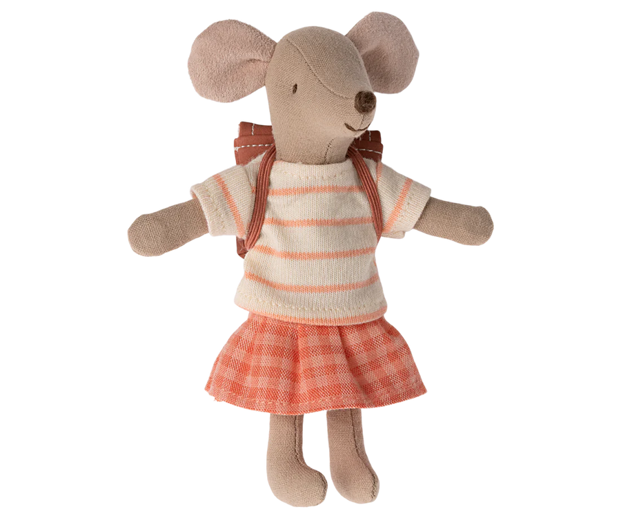 Maileg- Tricycle Mouse, Big Sister/ Coral