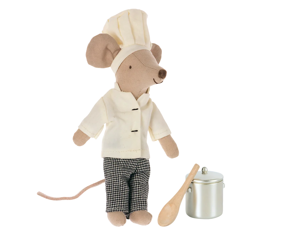 Maileg - Chef mouse with Soup pot & Spoon / Big brother
