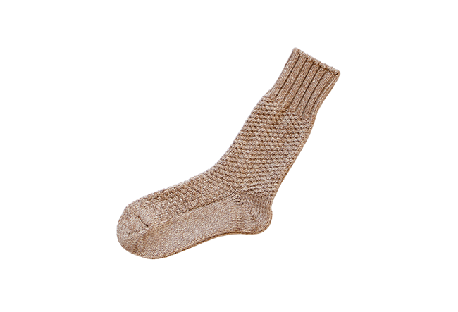 Nishiguchi Kutsushita - Wool Cotton Boot Socks / Beach Stone - Medium