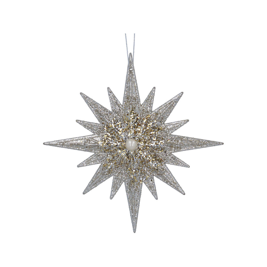 Gold/Silver Sparkle/Acrylic Bethlehem Star Dec .