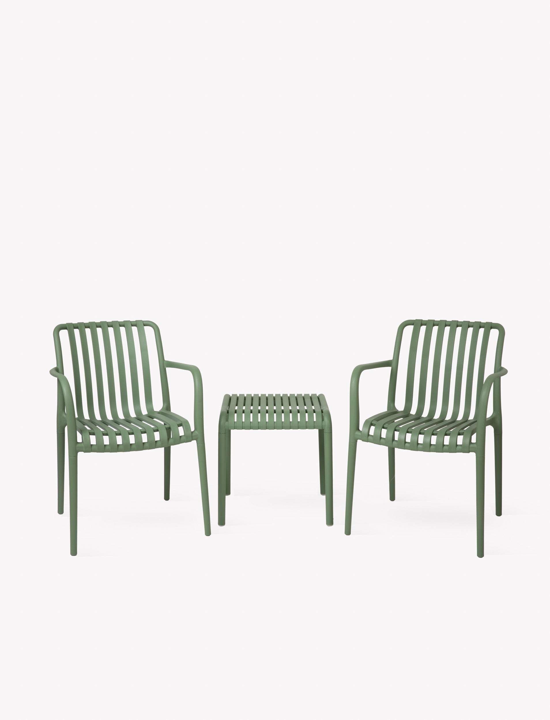 Garden Trading - Edgeworth Armchairs & Side Table Set / Forest Green
