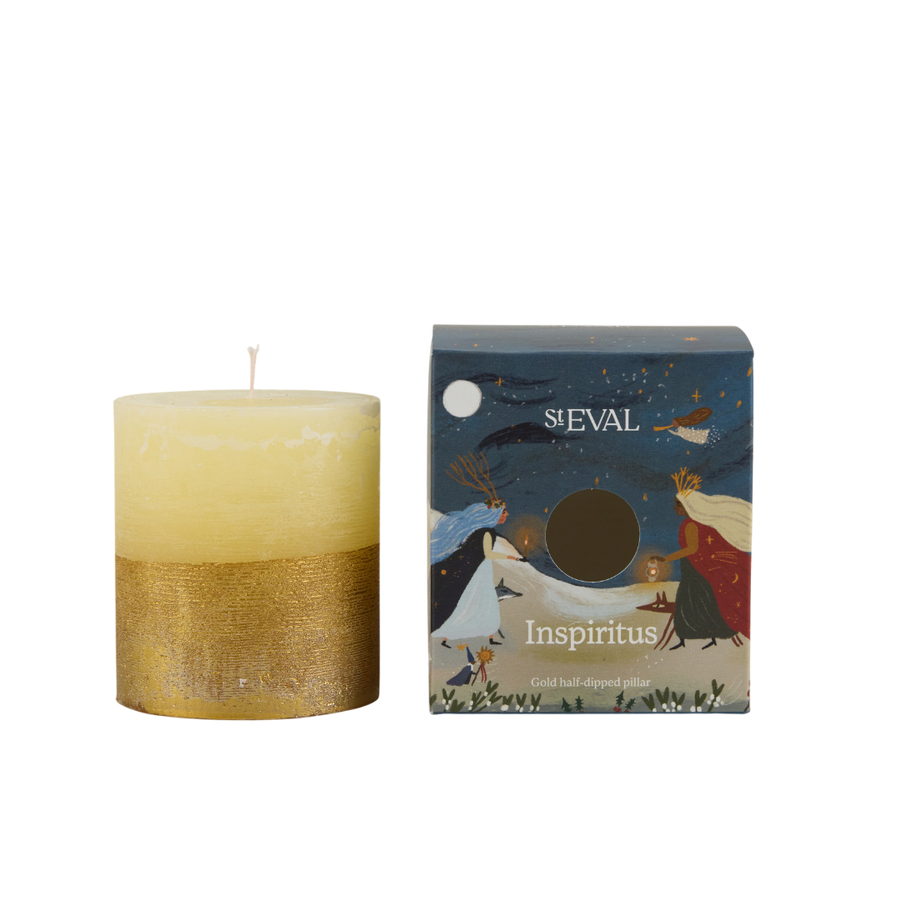 St. Eval - Gold Half Dipped Pillar Candle / Inspiritus