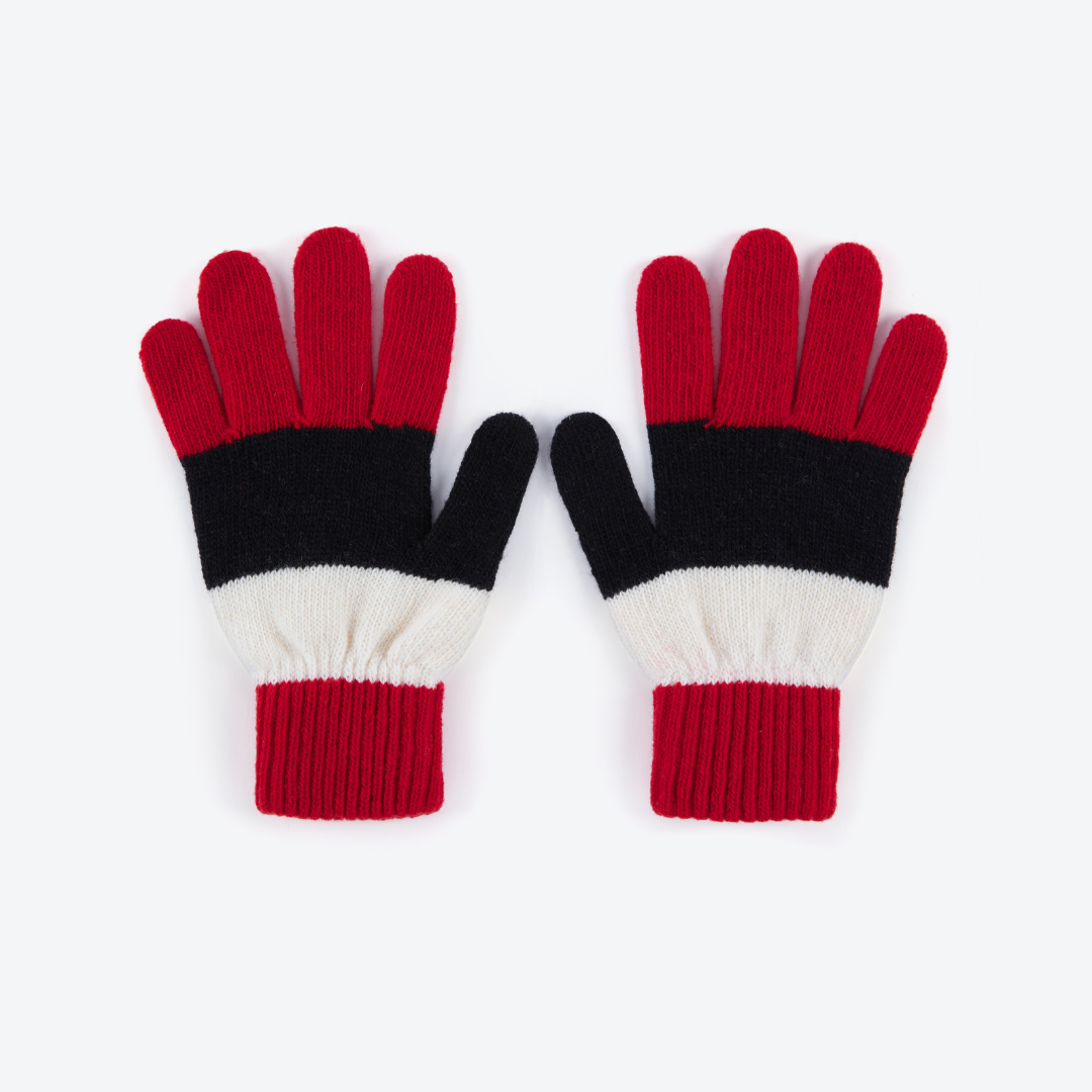 Miss PomPom - Black & White Wool Gloves