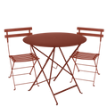 Fermob -  Bistro Set in Red Ochre - 77cm Table and 2 Chairs