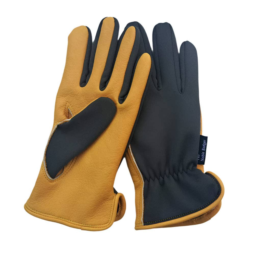 The Noble Badger - The Tuckton Premium Leather & Canvas Gardening Glove: Medium/Large