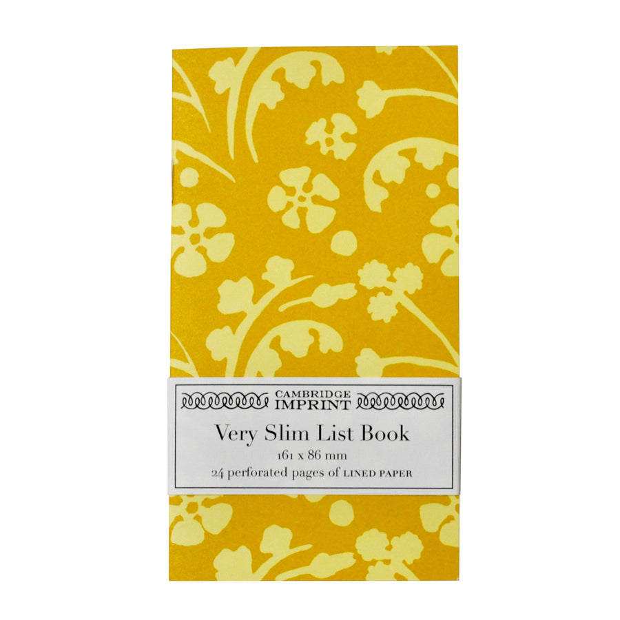 Cambridge Imprint - Very Slim List Book/Wildflowers Yellow