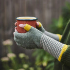 Catherine Tough - Woman's Fingerless Gloves / Soft Green & Electric Yellow / One Size