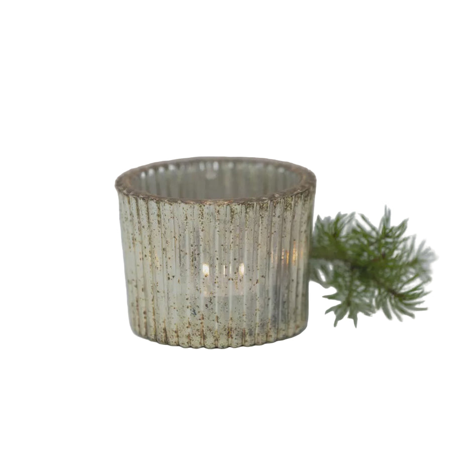 Grand Illusions - Ribbed Votive Antique Silver / Large