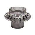 Grand Illusions - Glass Candleholder Large Duo / Grey