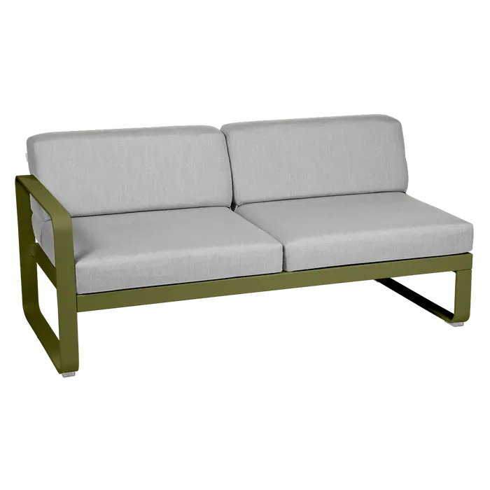Fermob- Bellevie 2 Seater Left Module - Flannel Grey Cushions