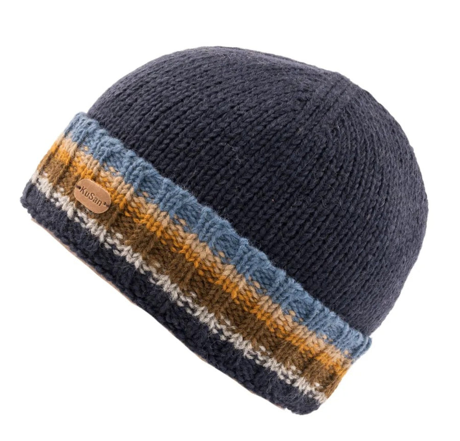 KuSan - Beanie Pull On with Turn Up Blue