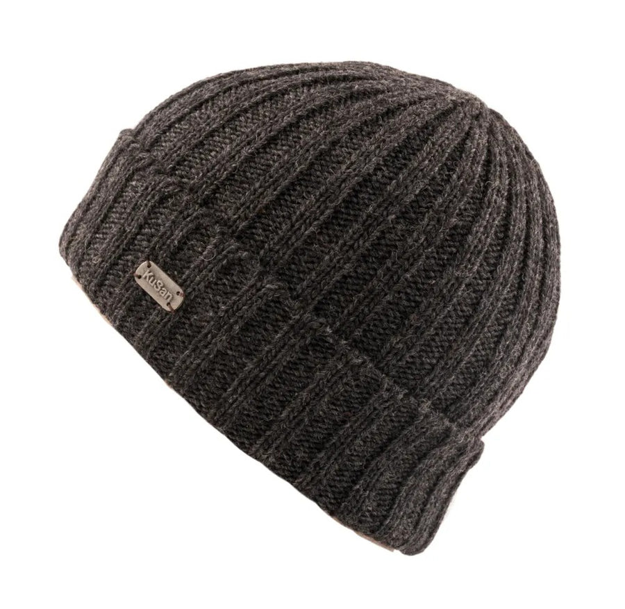 KuSan - Beanie Rib With Turn Up Charcoal