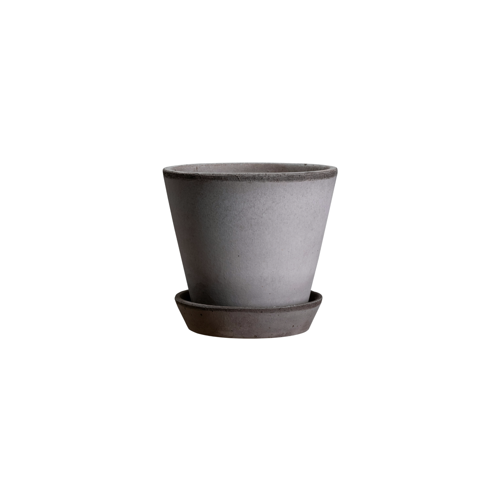 Bergs Potter - Julie Raw Grey - 8cm Dia Pot & Saucer