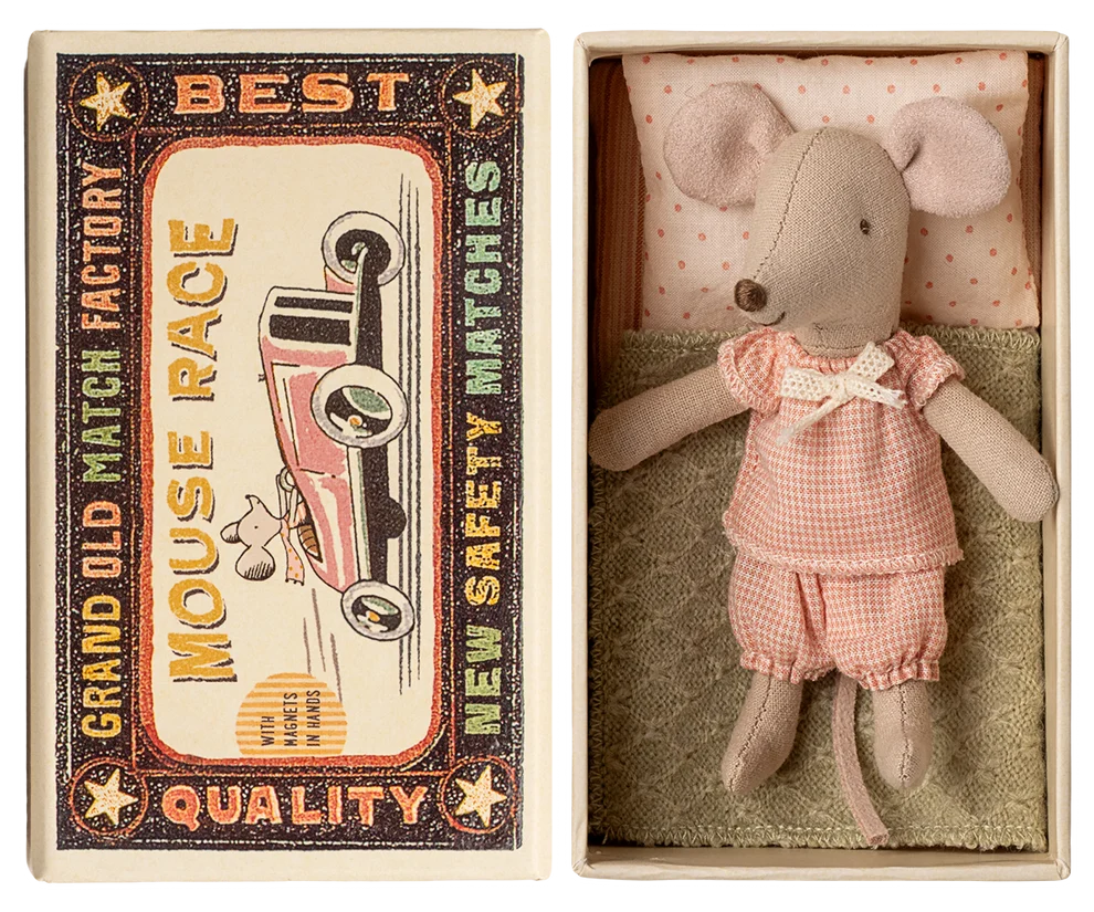 Maileg - Little sister mouse in matchbox