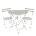 Fermob- Bistro Set - Clay Grey - 77cm Table and 2 Chairs