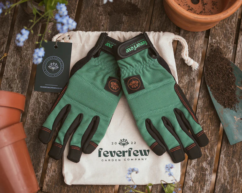 Feverfew- Women's Gardening Gloves/ Evergreen