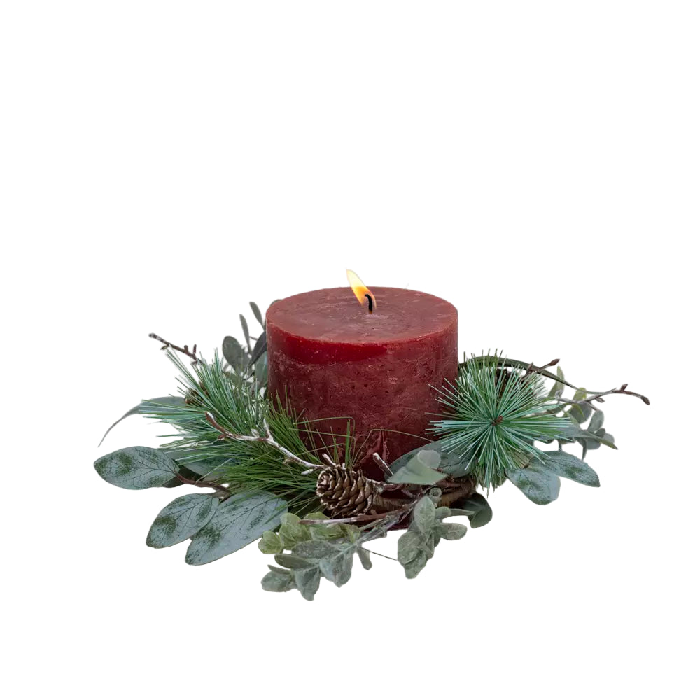 Grand Illusions - Foliage & Fircone Candle Ring
