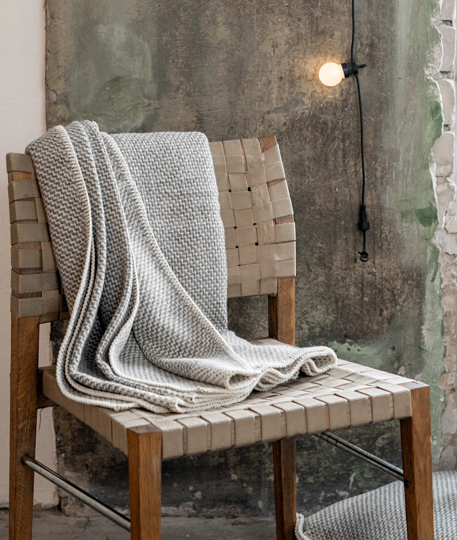 So Cosy- Derby Throw Blanket/ Soft Grey