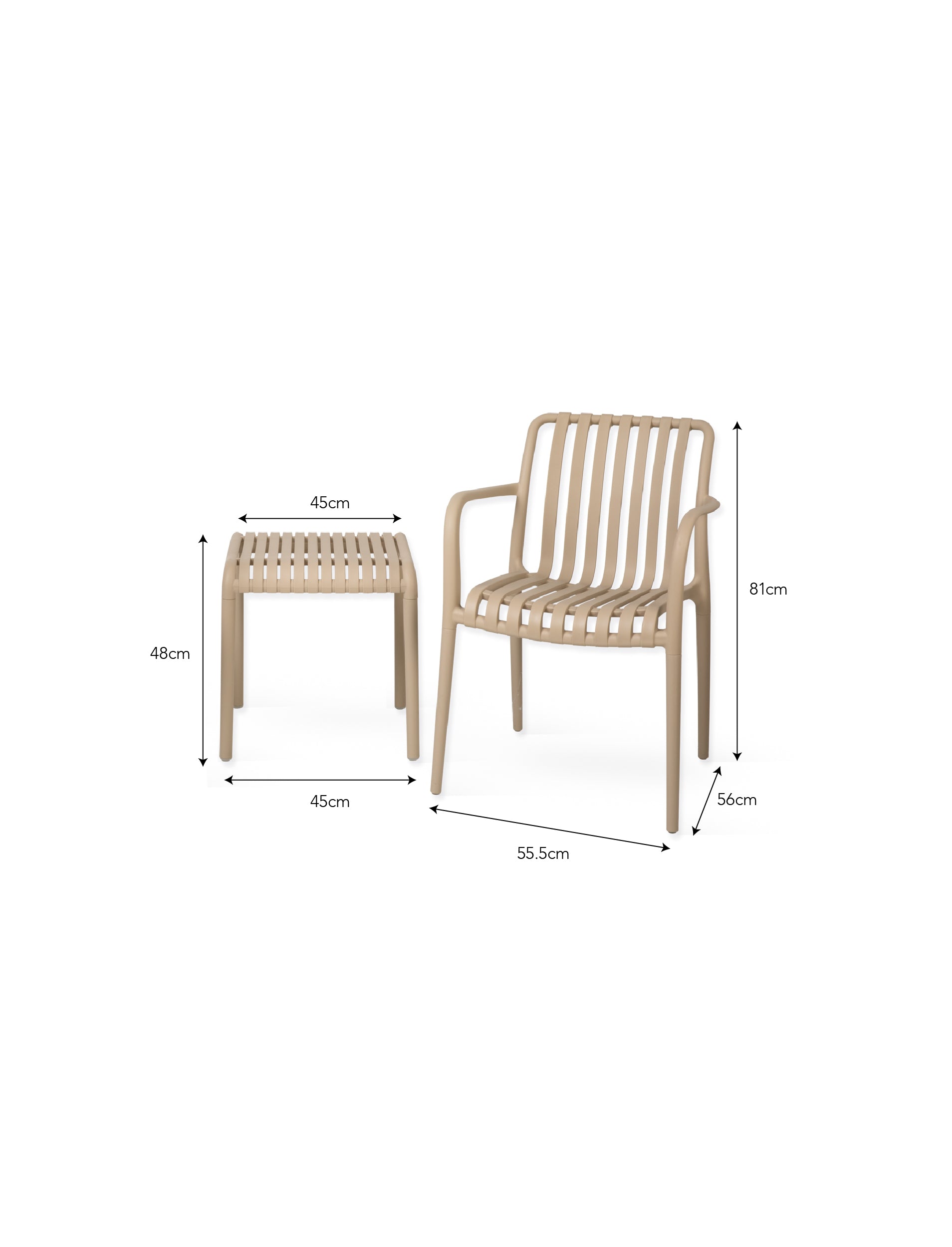 Garden Trading - Edgeworth Armchairs & Side Table Set / Clay