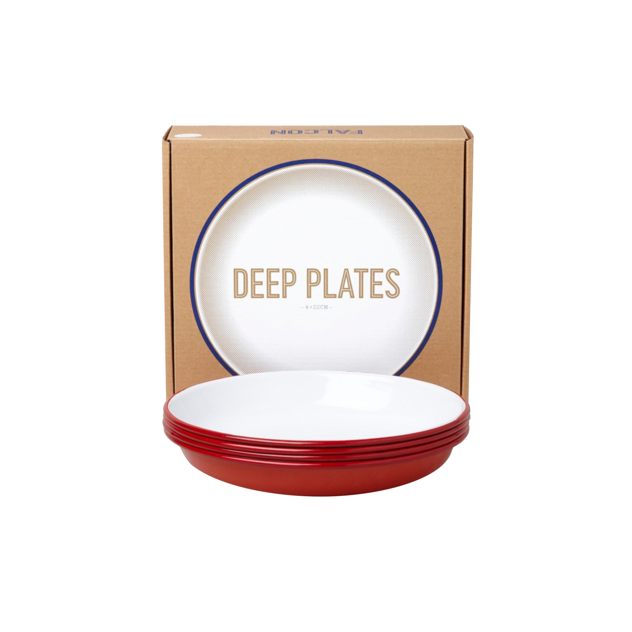 Falcon - Deep Plate Set of 4 / Pillarbox Red