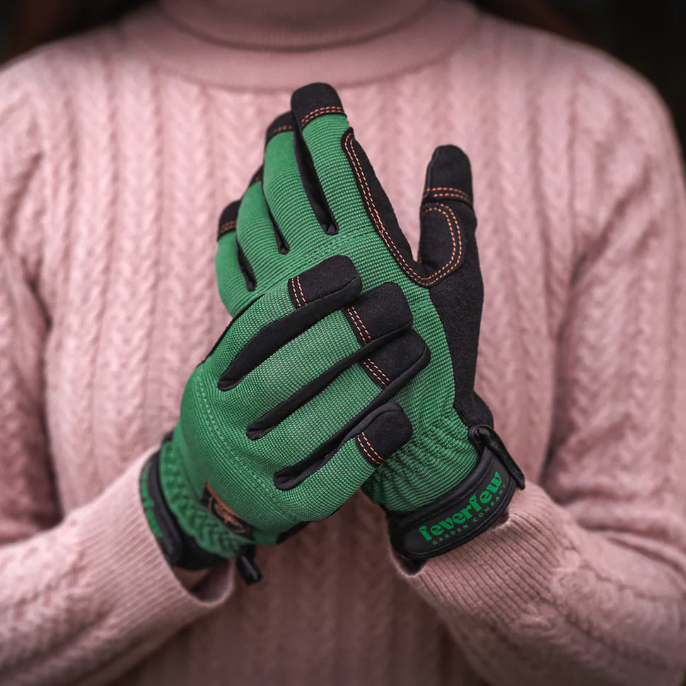 Feverfew- Women's Gardening Gloves/ Evergreen