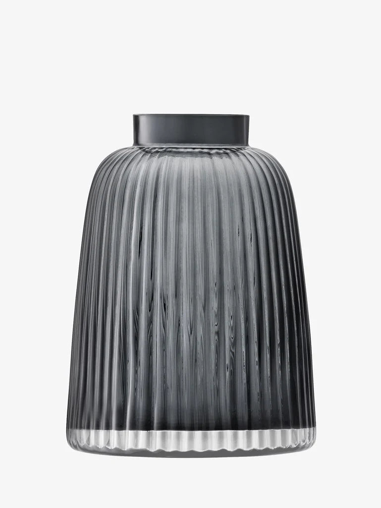 LSA Pleat Vase Grey H26cm
