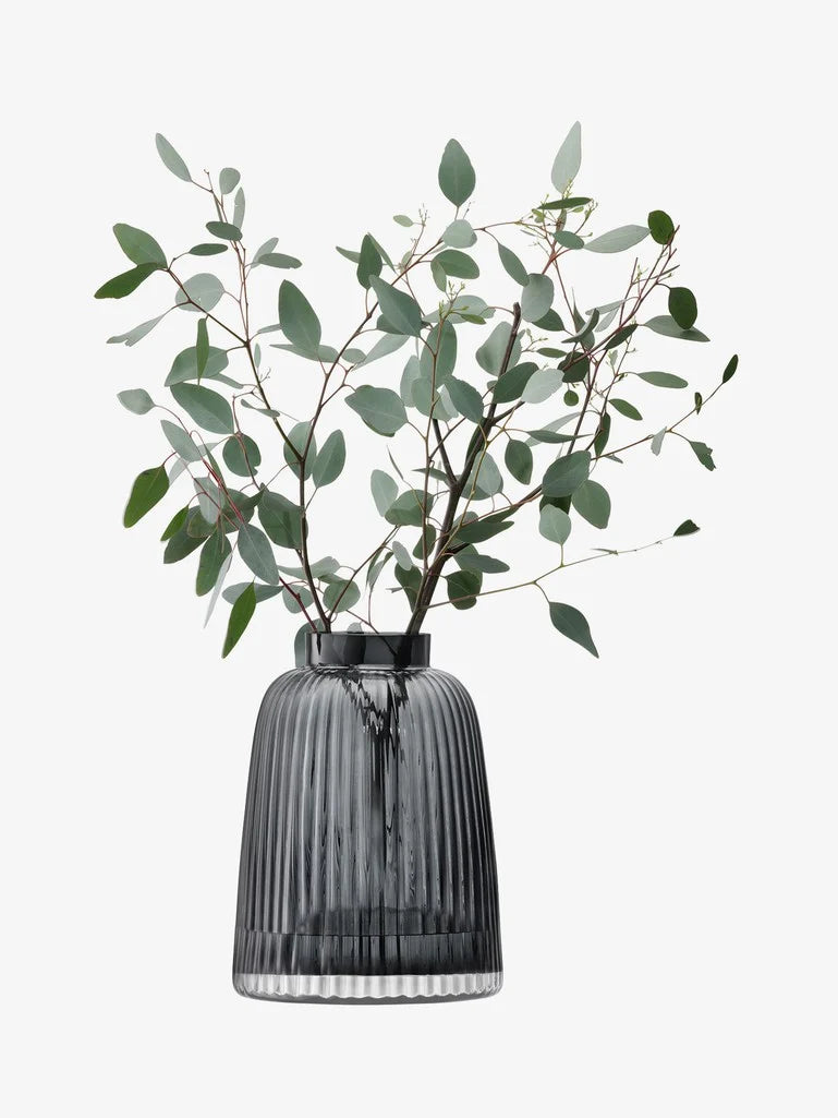 LSA Pleat Vase Grey H26cm