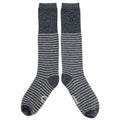 Catherine Tough- Women's Lambswool Boot/Knee Socks "STRIPE" Grey