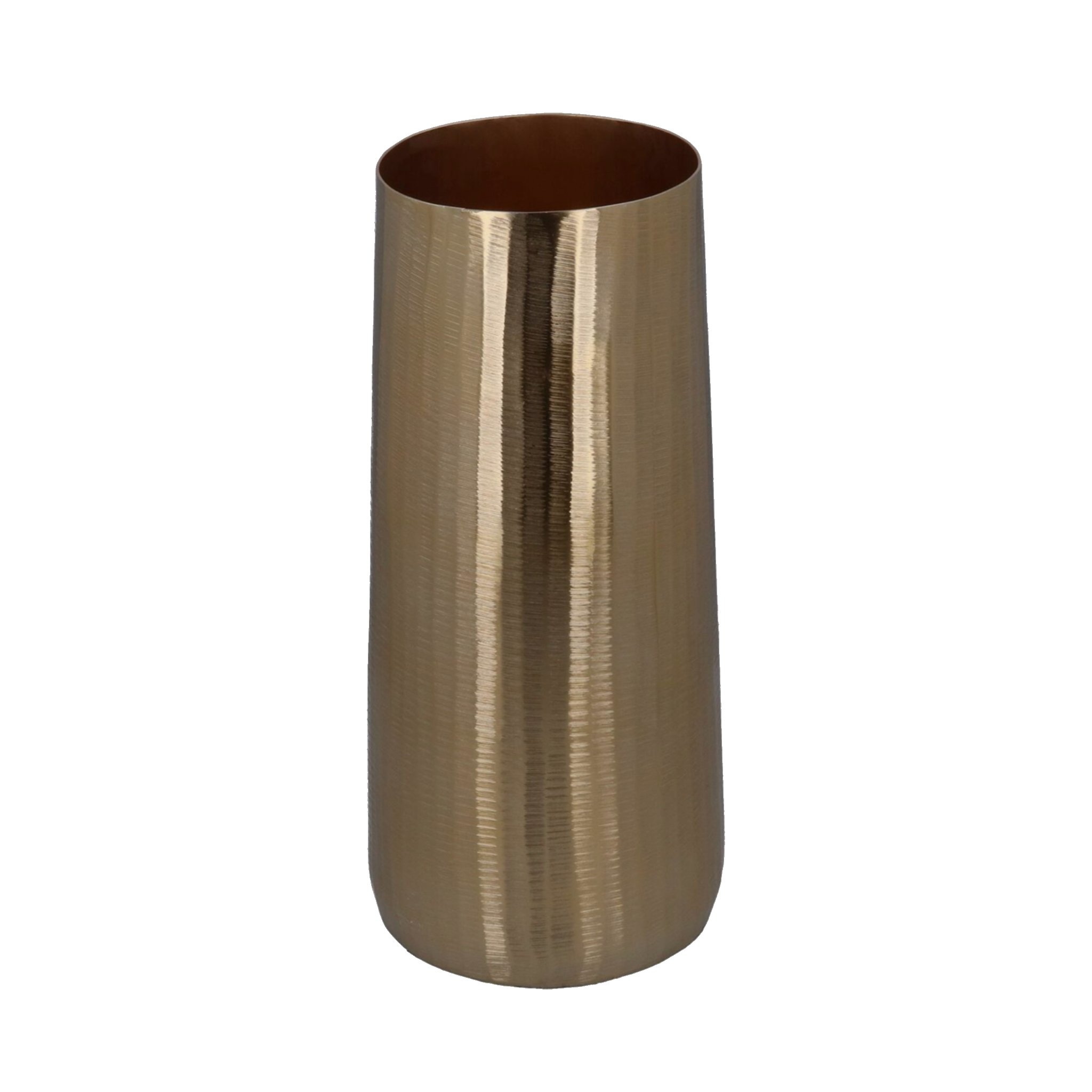 Gold Metal Tall Vase, Sml .