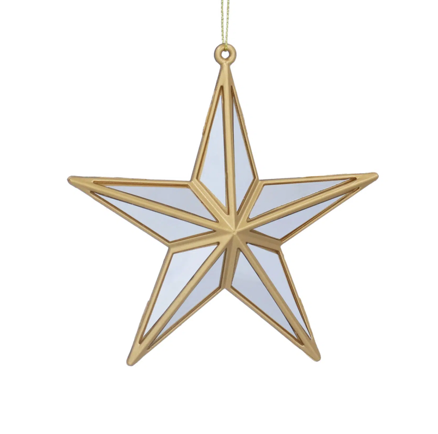 Gold Acrylic/Gold Mirror 5-Point Star (12x12x3cm)