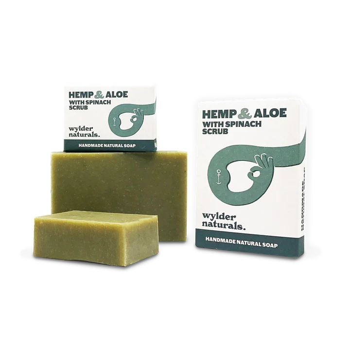 Wylder Naturals Soap Bar- Hemp & Aloe with Spinach Scrub