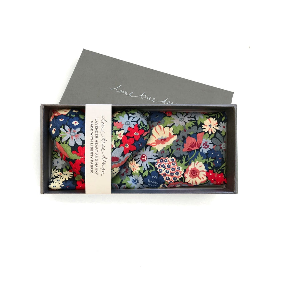 Lime Tree Design - Boxed Lavender Heart & Liberty Hanky / Thorpe Red