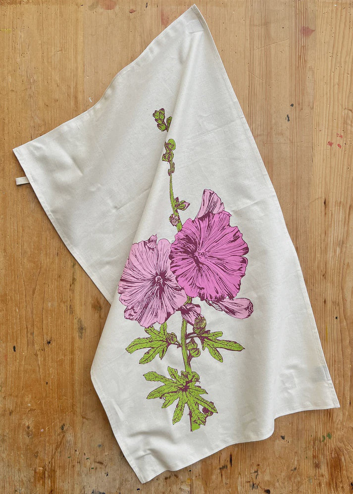 Lottie Day - Hollyhocks Tea Towel