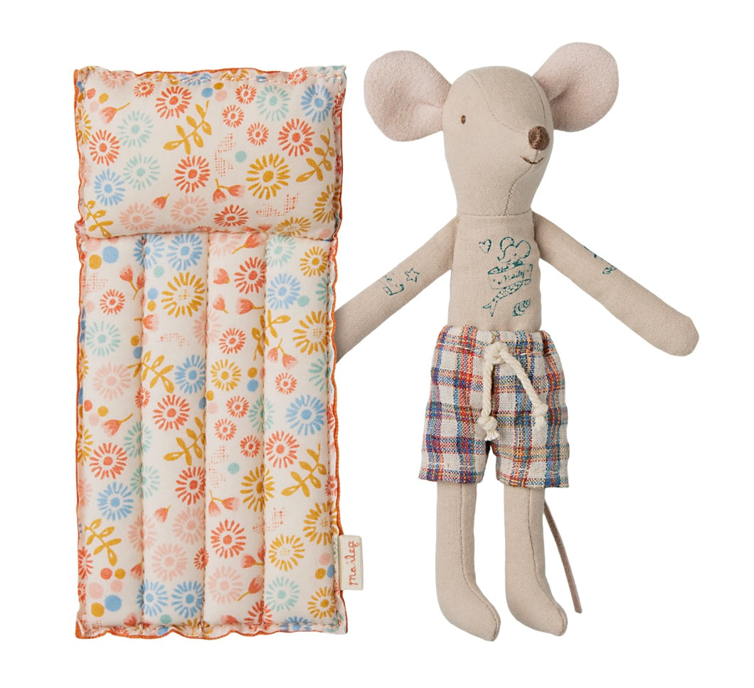 Maileg - Beach Mouse with Mattress, Dad / Flower