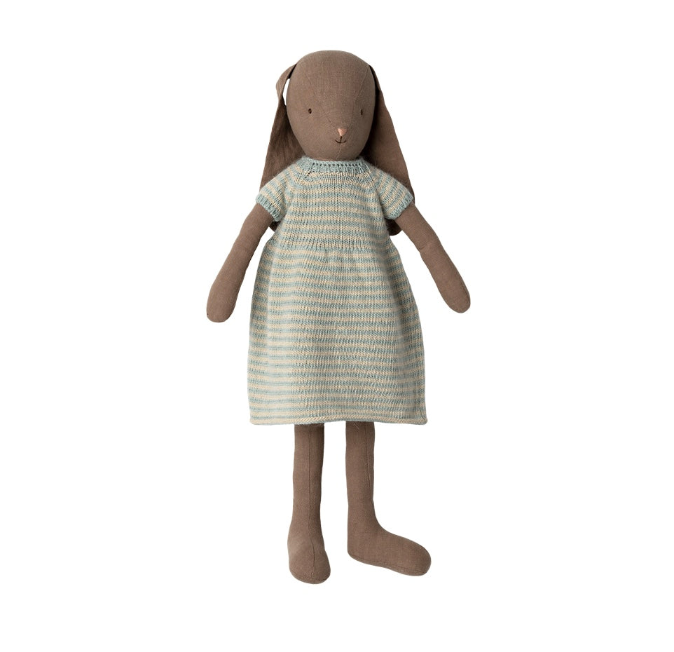 Maileg - Bunny Size 4, Brown Knitted Dress