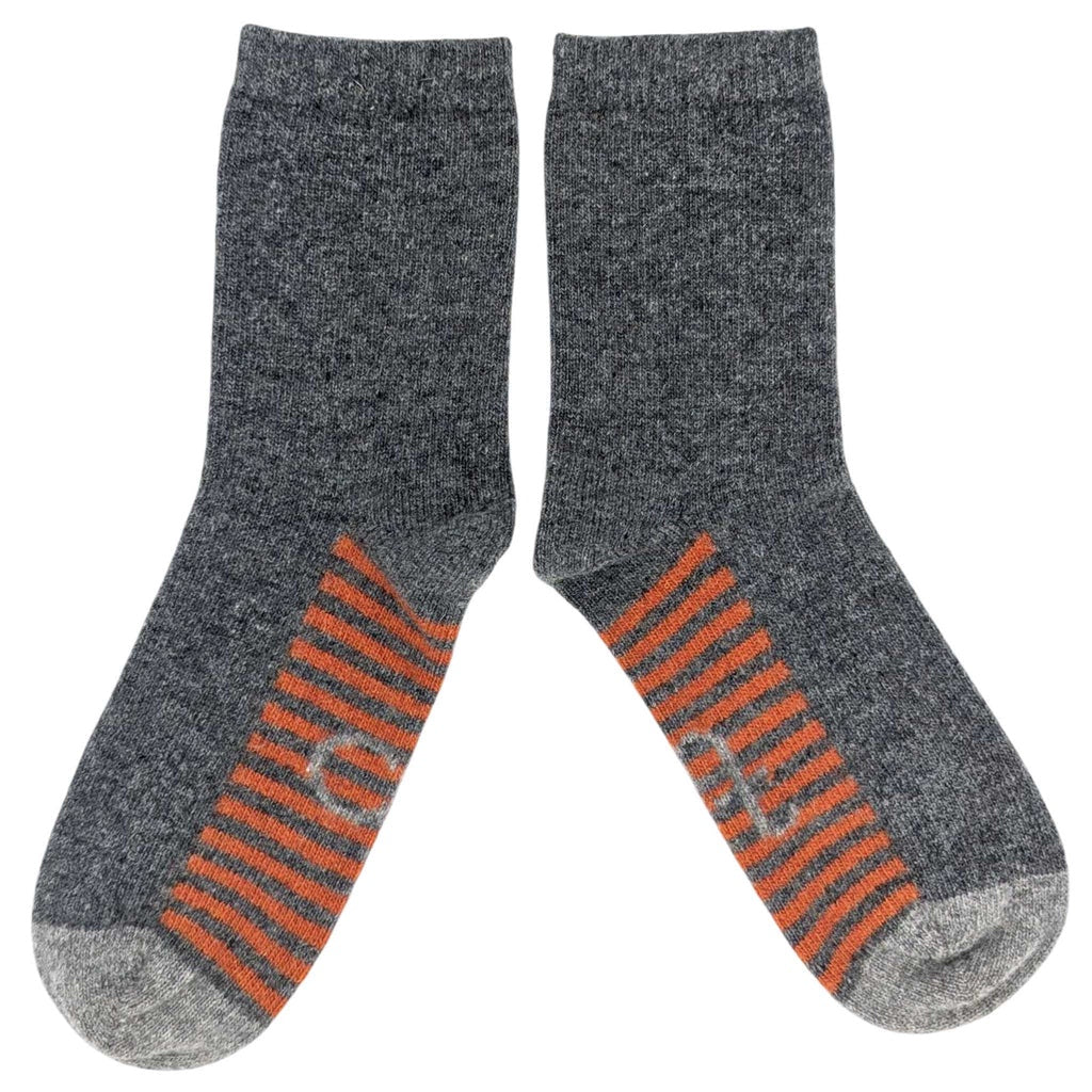 Catherine Tough Lambswool women's Striped Sole Grey Size 4-7 UK