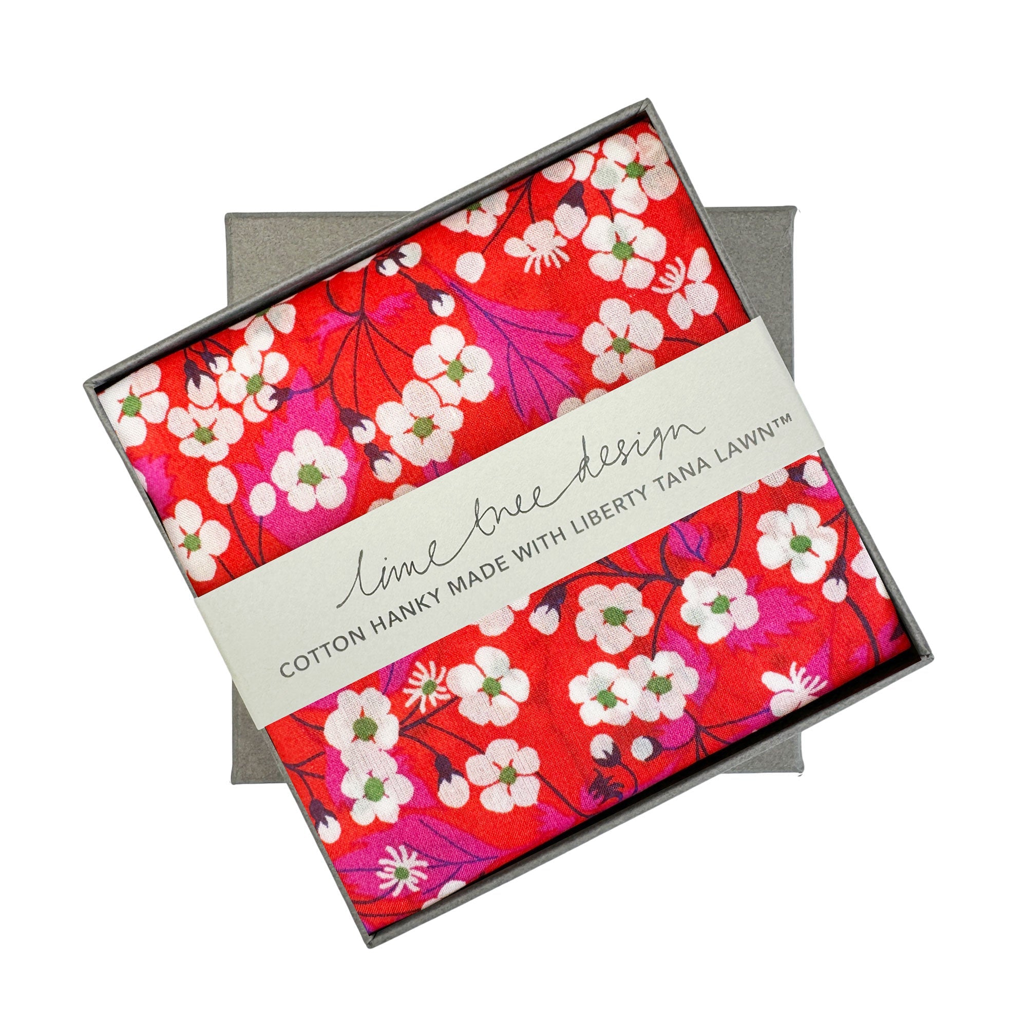 Lime Tree Design - Single Boxed Hanky / Pink Mitsi