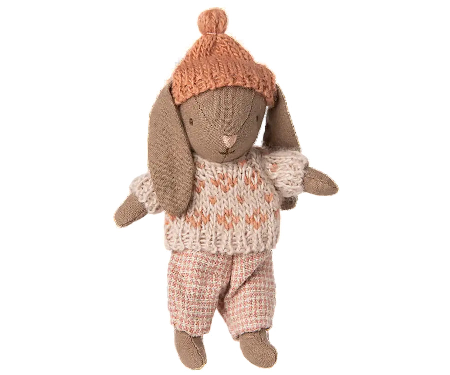 Maileg - Winter Bunny, Micro / Brown - Rose