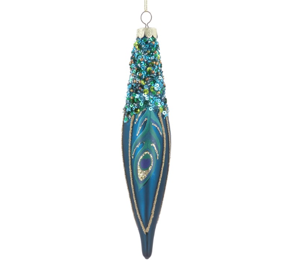 Matt Blue Peacock Glass Olive