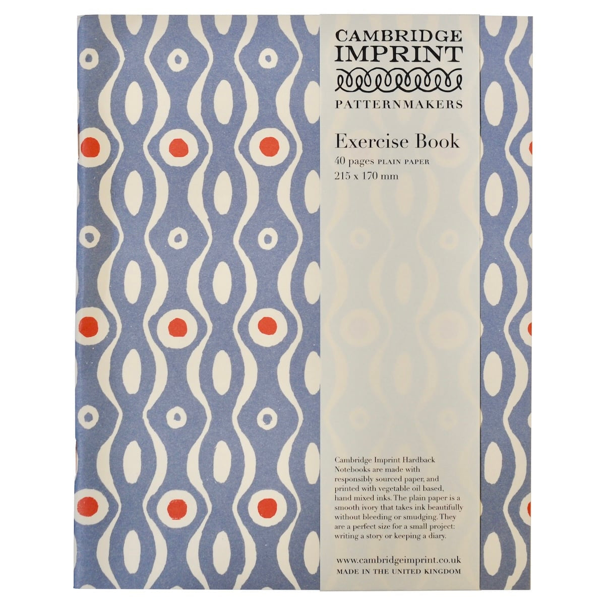 Cambridge Imprint - Exercise Book / Persephone cornflower & Red